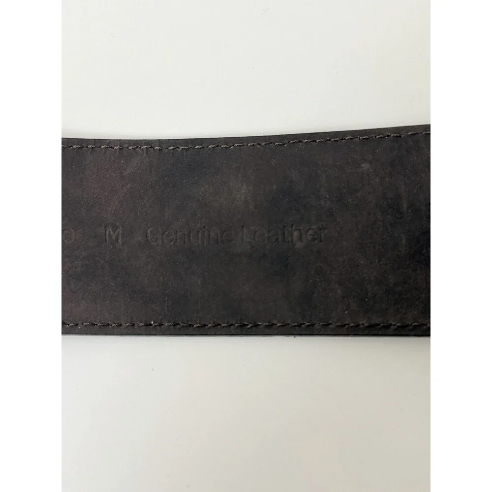 Banana Republic Womens Wide Leather Belt Size M Brown Suede Made in Italy